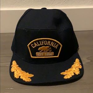 Navy Blue and Gold California Hat